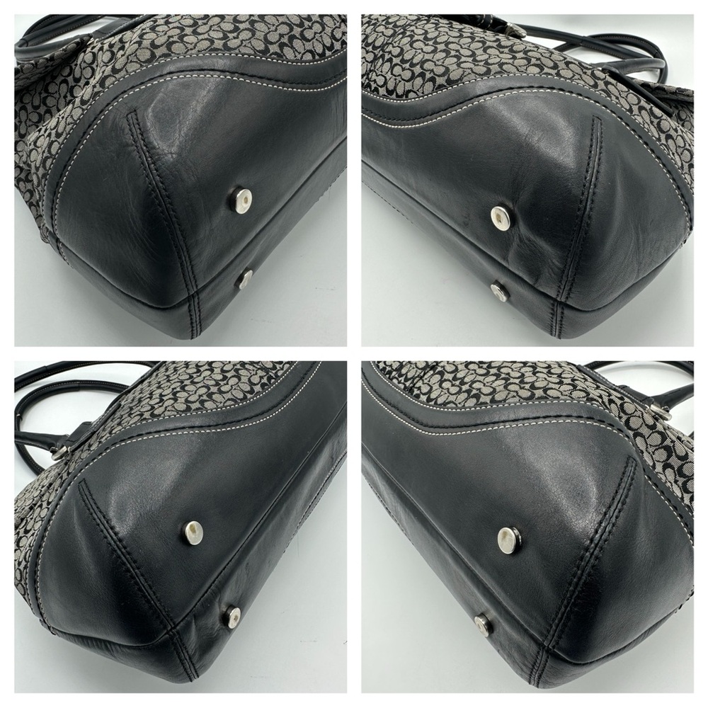 ⭐️⭐️SOLD⭐️⭐️ Coach Soho Black/Gray Monogram Canvas Leather Satchel F10929 Y2K - Picture 8 of 16